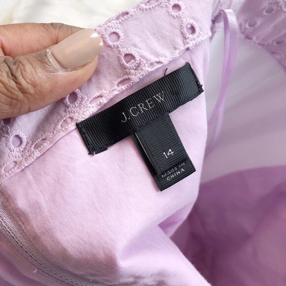 🆕 J. Crew Women's Lavender Eyelet Corset Sheath Dress Strapless NEW - Picture 3 of 5